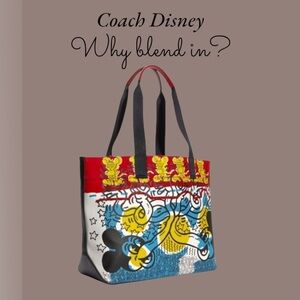 NEW COACH DISNEY MICKEY MOUSE X KEITH HARING TOTE SHOULDER BAG